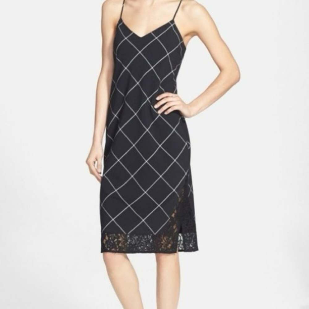 1. State Nordstrom Women's Black Slip Dress with Lace Trim